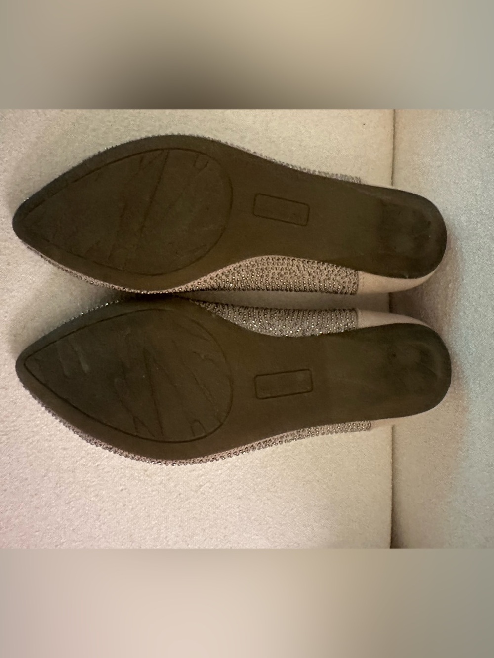 Anne Klein Oakley Blush Pink Rhinestone Pointed Toe Ballet Flats Size 9 - Picture 5 of 6